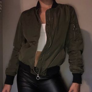 Garage Olive Green Bomber Jacket